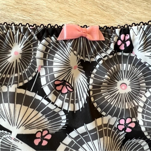 New ELOMI NAOKO EL4025BLK Asian Inspired Fan 3XL Black Pink Full Coverage Brief - Picture 5 of 9